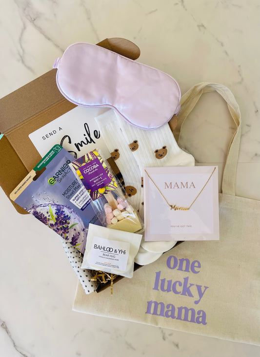 A beautifully arranged gift box designed for new mums. 